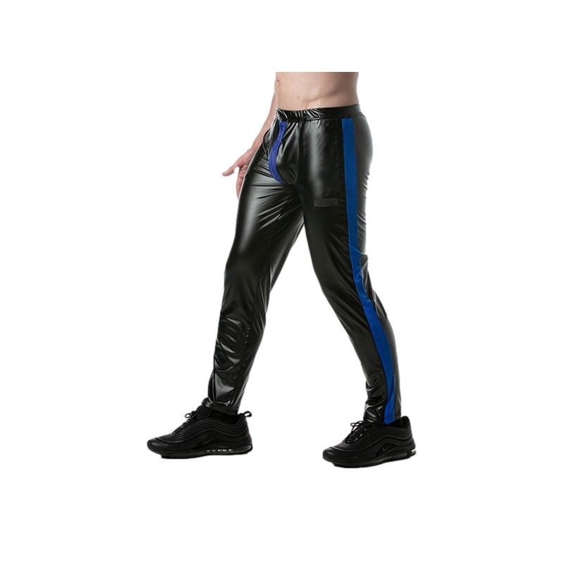 LEADER Pantalon avec Zip Brut Noir-Bleu